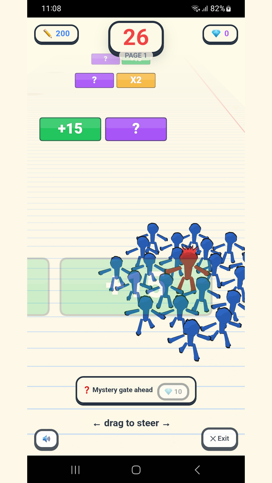 A merged squad of pencil knights charging